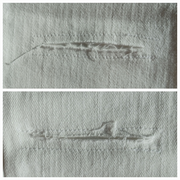 NWT Anine Bing Jeans Skinny White Knee Slit Frayed Low Rise Grunge Indie Sleeze - Picture 12 of 16